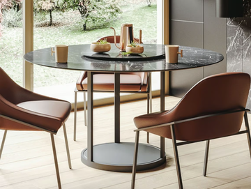 TWIRL - Round dining table with metal base by Ronda Design - view 2